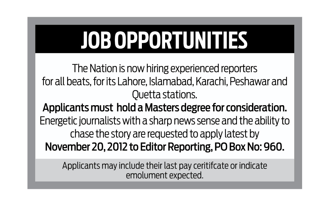 Reporters Vacancies in The Nation Newspaper in Lahore, Islamabad